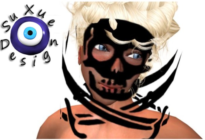 ❤️ [ Su ] Mask GOTHIC SKULL SWORD Flying Resize Black