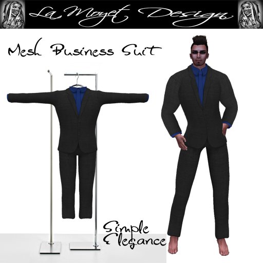 ~LM~Mesh Male Business Suit-Grey/Royal Blue