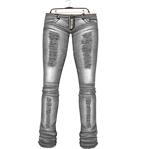 LaRosa Mesh Jeans White Denim Rip 