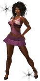 FULL PERM LADIES PINK SKIRT, TOP & ACCESSORIES - 10L