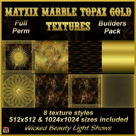 Matrix Marble Topaz Gold Full Perm Textures Builders Pack