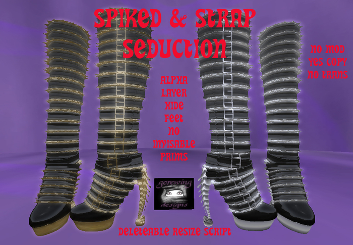 Black strap spiked seduction silver/ gold