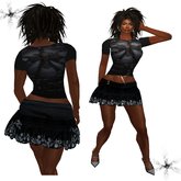 FULL PERM SEXY BLACK SKIRT, TOP, SHOES & ACCESSORIES - 10L