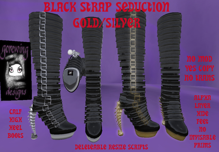 Black Strap Seduction silver & gold