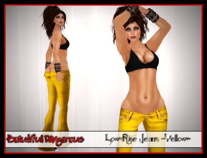 ! Beautiful Dangerous ! Low Rise Jeans ~Yellow~