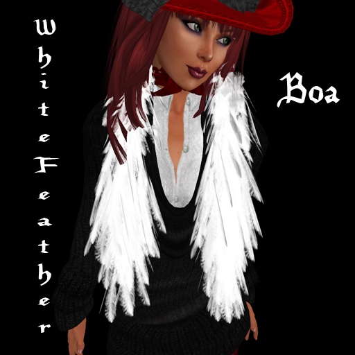 {m.t} White Feather Boa
