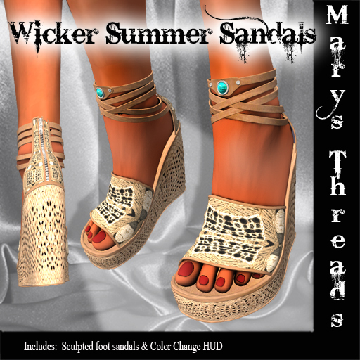 {m.t} Wicker Summer Sandals Beige