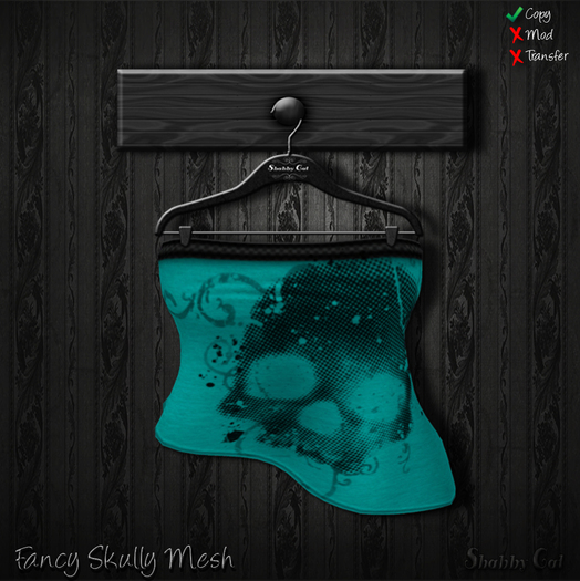 ~Fancy Skully Mesh (teal) - Shabby Cat~