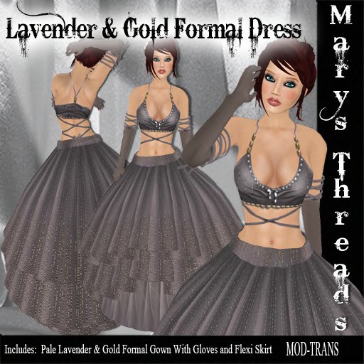 {m.t} Lavender and Gold Formal Dress