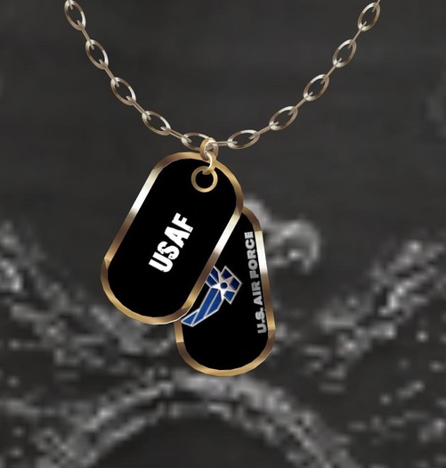 ATLASH - Dogtags Necklace USAF (Gift Bagged)