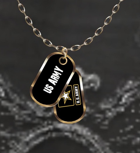 ATLASH - Memorial Day Dogtags Necklace ARMY (Gift Bagged)