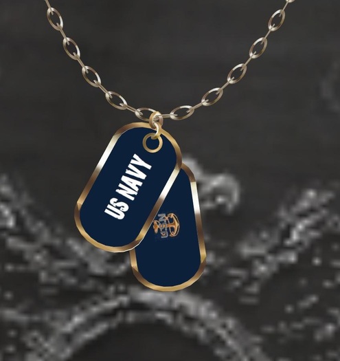 ATLASH - Dogtags Necklace NAVY (Gift Bagged)
