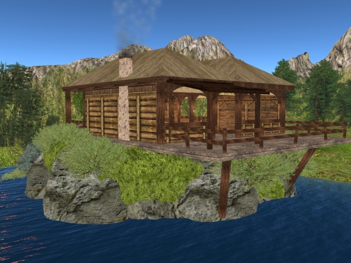 Wooden House On Rocks