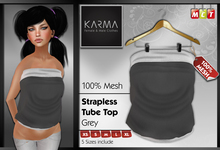 Karma - Mesh Tube Top - Grey - 5 Sizes include