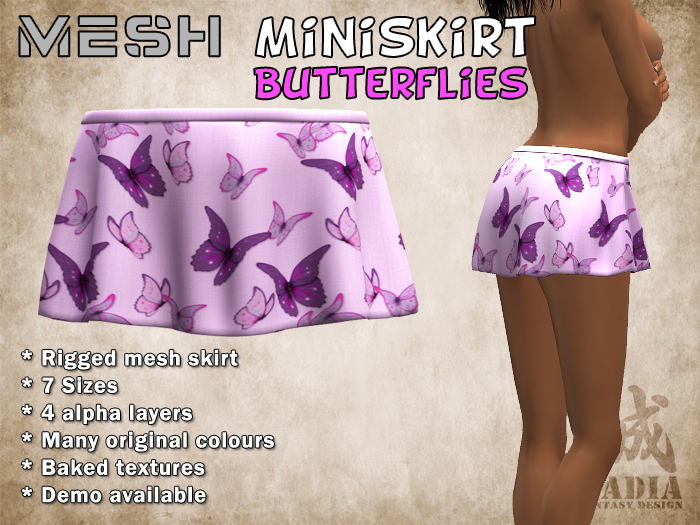 ~Nadia~ Mesh Miniskirt Butterflies