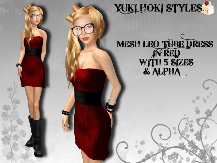 YHS Mesh Leo Tube Dress Red