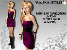 YHS Mesh Leo Tube Dress Pink