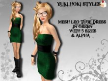 YHS Mesh Leo Tube Dress Green
