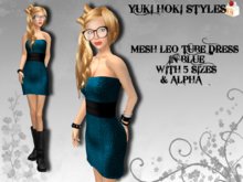 YHS Mesh Leo Tube Dress Blue