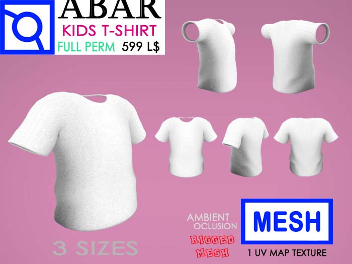 ABAR - CL004 MESH T-SHIRT  FOR KIDS - AMBIENT OCLUSION  - Full Perm