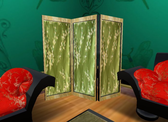 Asian Green & Gold Shoji Screen