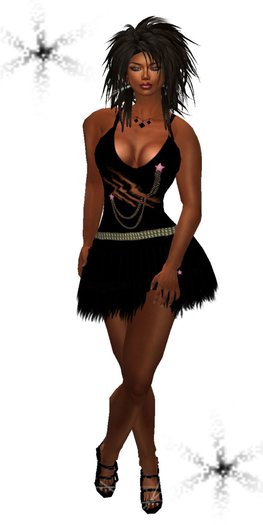 FULL PERM SEXY BLACK SALSA DRESS, SHOES & ACCESSORIES - 10L