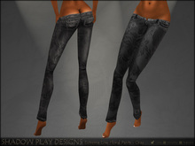 Extreme Low Floral Pants - Gray