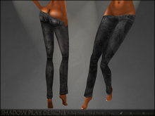 Pulled Down Floral Pants - Gray