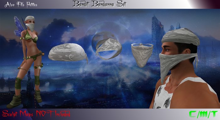 EVO -Bandit Bandanna Set (Wht) Boxed