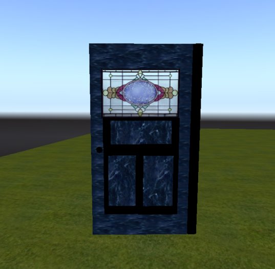 Blue Marble Door Stained Glass