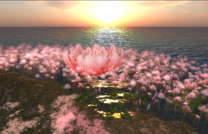 Sunset blossoms wall painting white frame