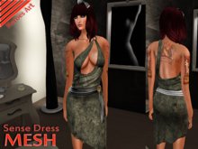 Heroes Art.Sense Dress Green Grunge Mesh Woman Elegant