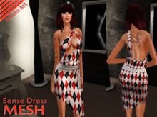 Heroes Art.Sense Dress Rombo Red White Superstar Mesh Woman Elegant