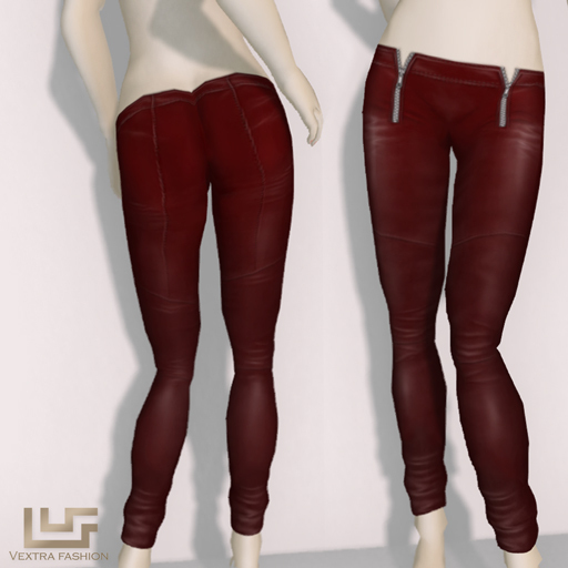 *VEXTRA FASHION* "Zipped Leather" Skinny Pants - Red *PROMO PRICE*