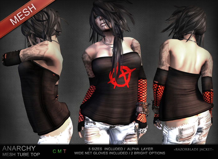 =Razorblade Jacket= MESH Tube Top / Anarchy