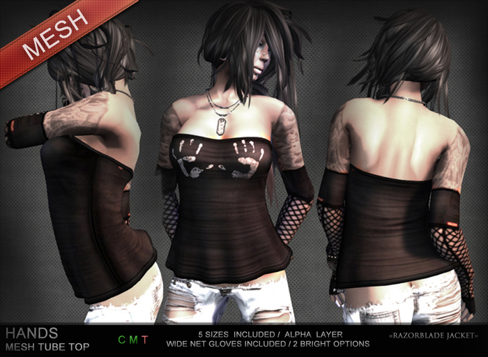 =Razorblade Jacket= MESH Tube Top / Hands
