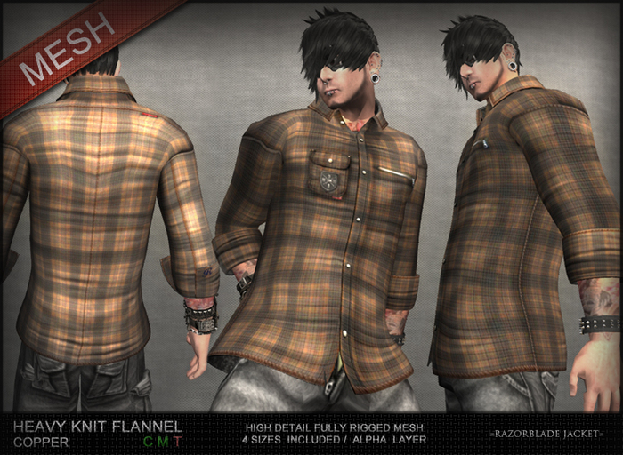 =Razorblade Jacket= Flannel Shirt / Copper