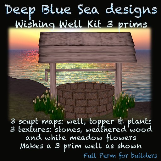 DBS Wishing Well kit 3 prims (crated) 