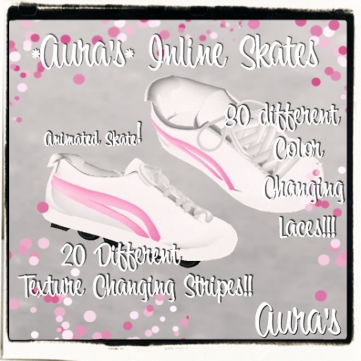 *Aura's* Inline Skates (White) - Color & Texture Change