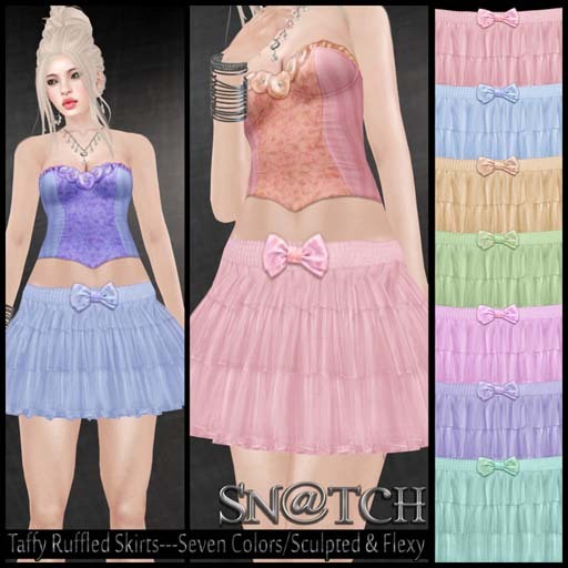 :::Sn@tch Taffy Ruffle Skirts:::