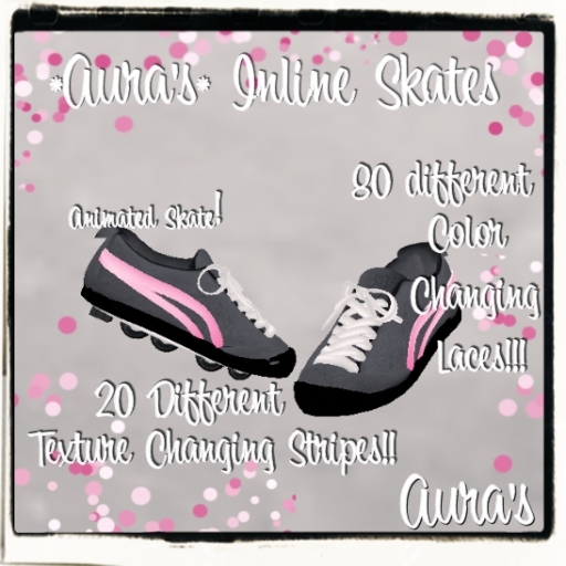 *Aura's* Inline Skates (Black) - Color & Texture Change