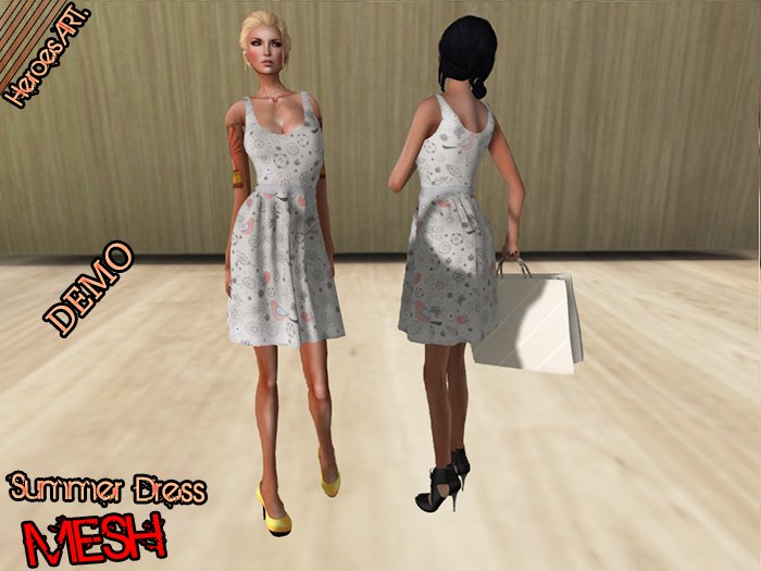 Heroes Art.-DEMO-Summer Dress- Collection Mesh Woman Slavless Gown 