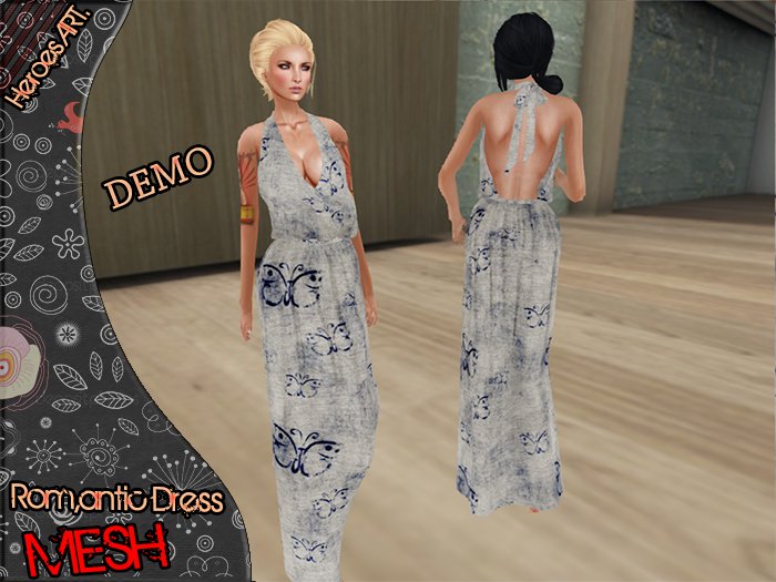 Heroes Art.DEMO Romantic Dress Woman MEsh Long Dress 