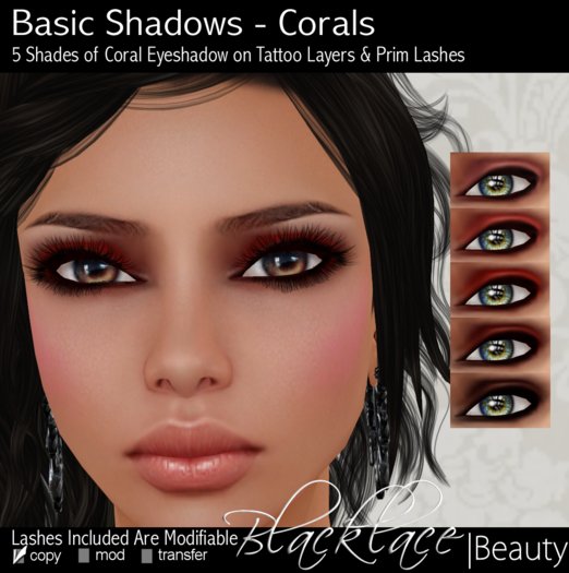 ~Blacklace Beauty~  Basic Shadows - Corals