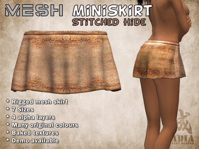 ~Nadia~ Mesh Miniskirt Stitched Hide 