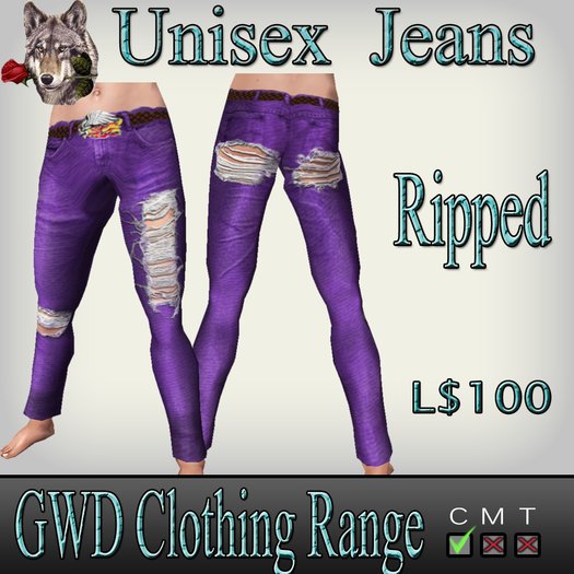 GWD Purple Ripped Jeans
