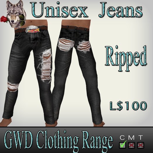 GWD Black Ripped Jeans