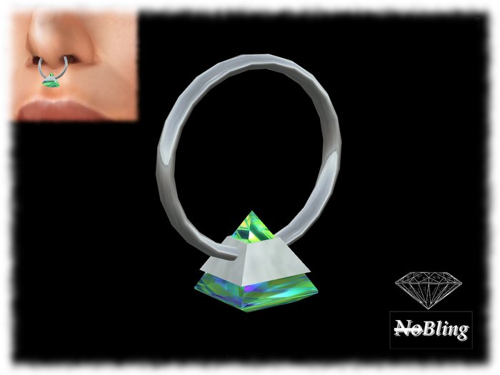 !NB!_NoBling: Nose Ring Silver Pyra Emerald