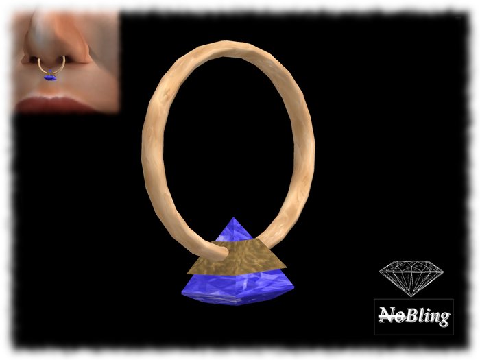 !NB!_NoBling: Nosering Gold Pyra Sapphire