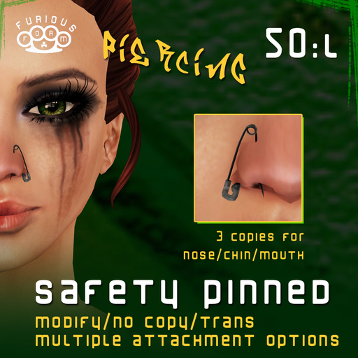 !! -//FF//- Safety pinned Nose Piercing